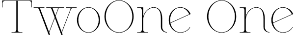 TwoOne One font - TwoOne-One.otf