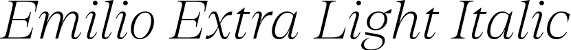 Emilio Extra Light Italic font - Emilio Extra Light Italic.otf