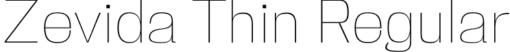 Zevida Thin Regular font - Zevida Thin.otf