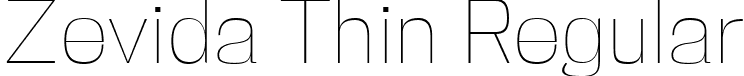 Zevida Thin Regular font - Zevida Thin.ttf