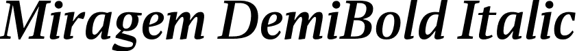 Miragem DemiBold Italic font - Vanarchiv - Miragem DemiBold Italic.otf