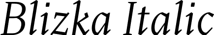 Blizka Italic font - YXType - Blizka Regular Italic.otf