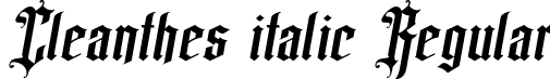 Cleanthes italic Regular font - Cleanthes italic.otf