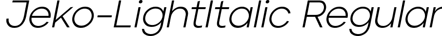 Jeko-LightItalic Regular font - Jeko Light Italic.ttf