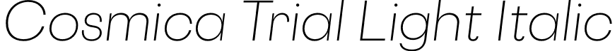 Cosmica Trial Light Italic font - CosmicaTrial-LightItalic.otf