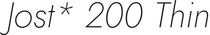 Jost* 200 Thin font - Jost-200-ThinItalic.ttf