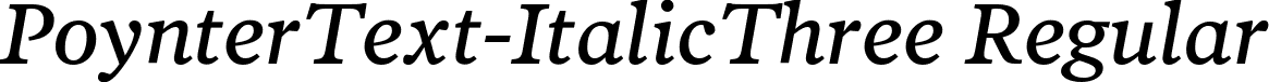 PoynterText-ItalicThree Regular font - PoynterTextItalicThree Regular.ttf