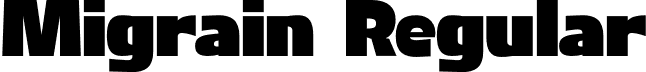 Migrain Regular font - migrain.otf