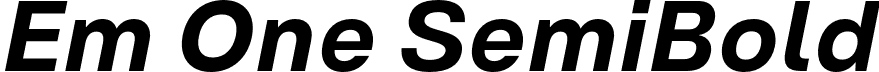 Em One SemiBold font - emone-semibolditalic.otf