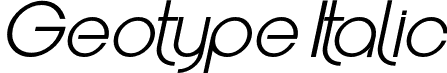 Geotype Italic font - Geotype Regular Italic.otf