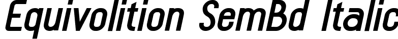 Equivolition SemBd Italic font - Equivolition-SemiBoldItalic.ttf