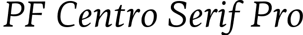 PF Centro Serif Pro font - PFCentroSerifPro-Italic-subset.otf