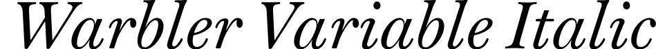 Warbler Variable Italic font - WarblerVariable-Italicopszwght-Testing.ttf