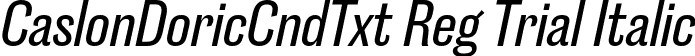 CaslonDoricCndTxt Reg Trial Italic font - CaslonDoricCondensedText-RegularItalic-Trial.otf