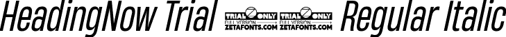 HeadingNow Trial 44 Regular Italic font - HeadingNowTrial-44RegularItalic.ttf