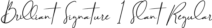 Brilliant Signature 1 Slant Regular font - Brilliant signature 1 slant.otf