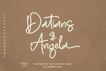 Datians Angela Monoline Signature Font