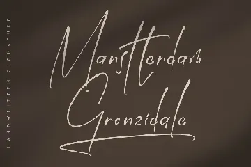 Manstterdam Gronzidale Handwritten Signature Font