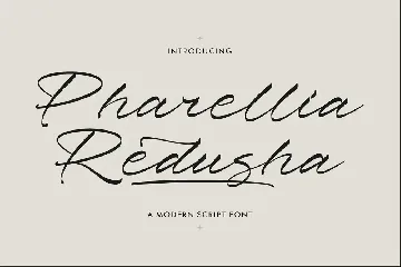 Pharellia Redusha A Modern Script Font