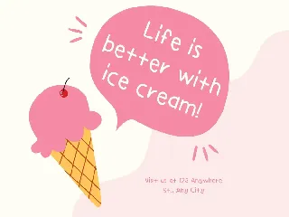 Ice Cream Party Monoline Handwritten Font