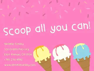 Ice Cream Party Monoline Handwritten Font