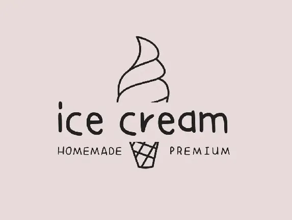 Ice Cream Party Monoline Handwritten Font