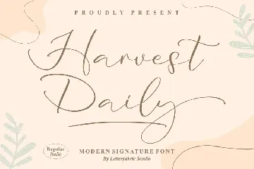 Harvest Daily Modern Signature Font