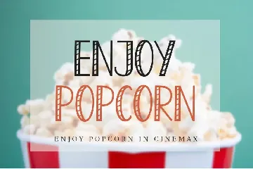 Enjoy Popcorn Monoline Display Kids Font