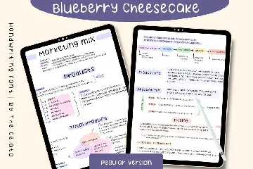 Blueberry Cheesecake Handwritten Monoline Font