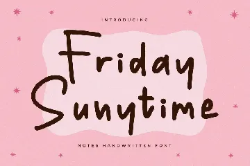 Friday Sunytime Notes Handwritten Font