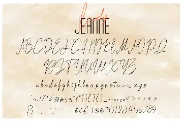 Lovely Jeanne - Script Font