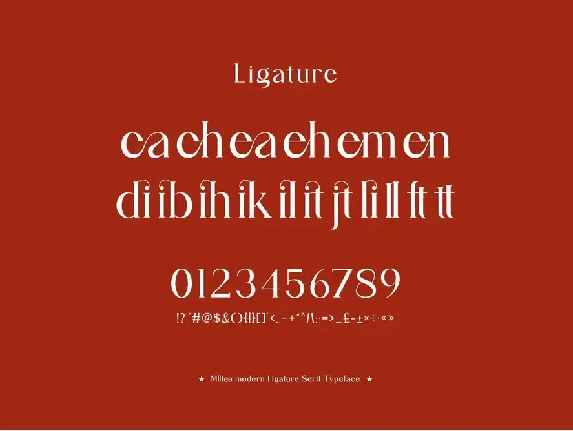 Miltea Ligature Serif Typeface font