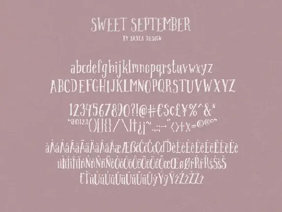 Sweet September script serif with clipart font