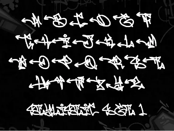 Phantom Urbanism - Monoline Arrow Graffiti font