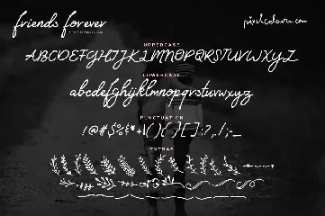 Friends Forever Font + Floral Extras