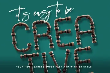 Copper Pipes 2 - 3D Color SVG Font