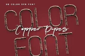 Copper Pipes - 3D Color SVG Font