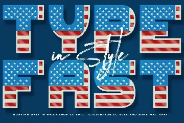 USA Flag - 3D Color SVG Font