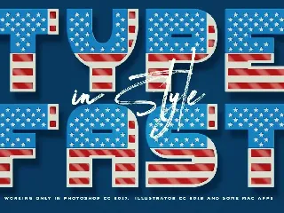 USA Flag - 3D Color SVG Font