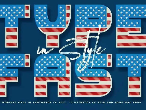 USA Flag - 3D Color SVG Font