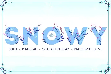 Snowy - Winter Floral Color Font