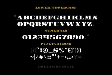 Dollar Stencil font