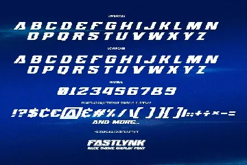 FASTLYNK - Race Theme Display Font