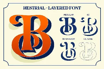 Hestrial - Layered Font