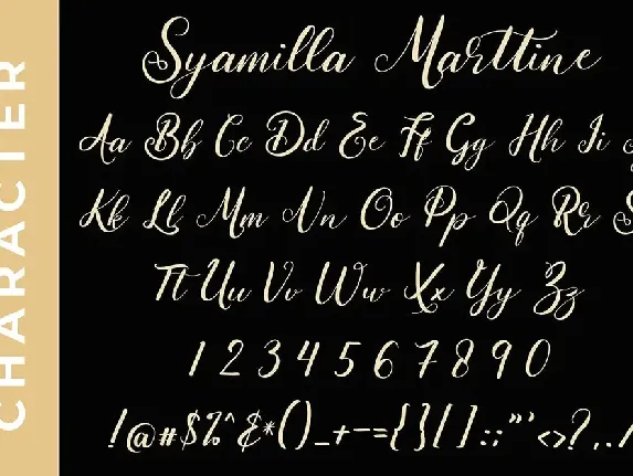 Syamilla Marttine An Elegant Calligraphy Font