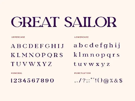 Great Sailor Serif Display Font