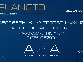 PLANETO futuristic font