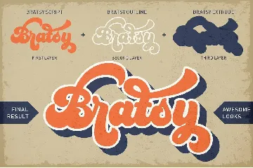 Bratsy Script font