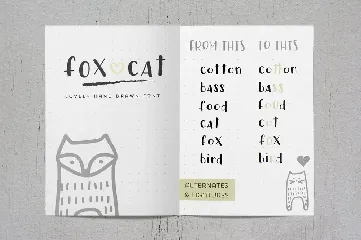 Fox Cat Hand Drawn Font