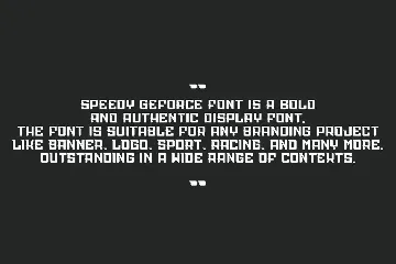 Speedy Geforce font